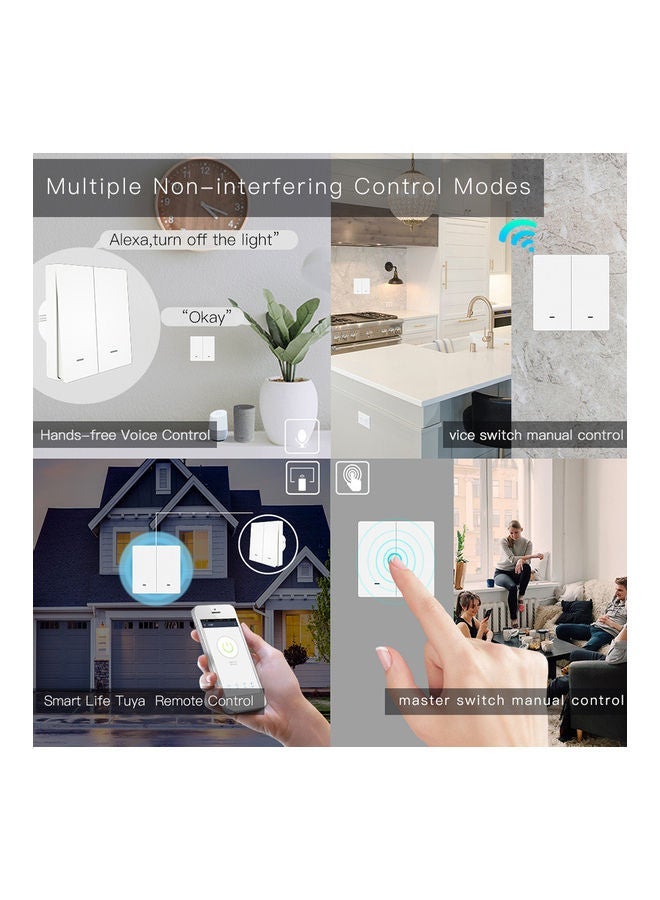 NIBEMINENT Wi-Fi Voice Control Smart Wall Switch White - Image 2