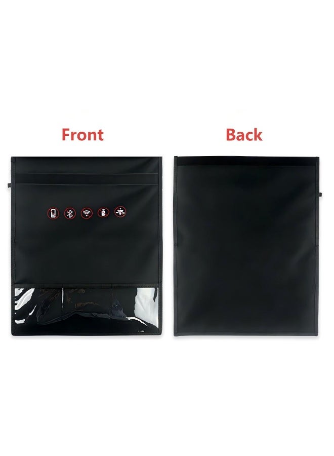 Multi-Function Faraday Bag (25x28cm) - RFID Signal Blocking Protector Sleeve for Car Keys, Phones, Credit Cards | Durable Velcro, Anti-Theft Anti-Skimming | Black - Image 5