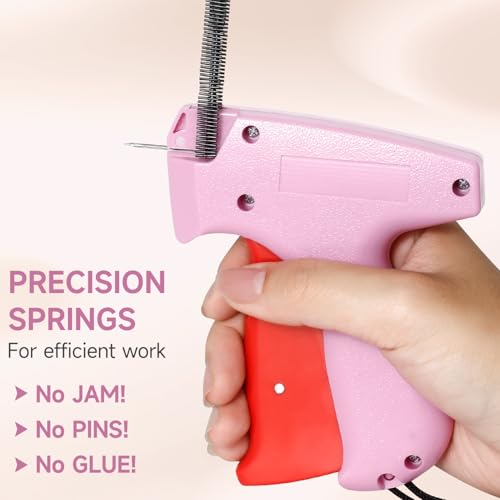 ANTAND Stitch Gun for Clothes, Tagging Gun for Clothing, Handheld Quick Sticky Sewing Micro Tag Gun Fixer Hemming Pants Tool Instantly, Includes 6 Needles and 1000 Fasteners (Pink) - Image 4