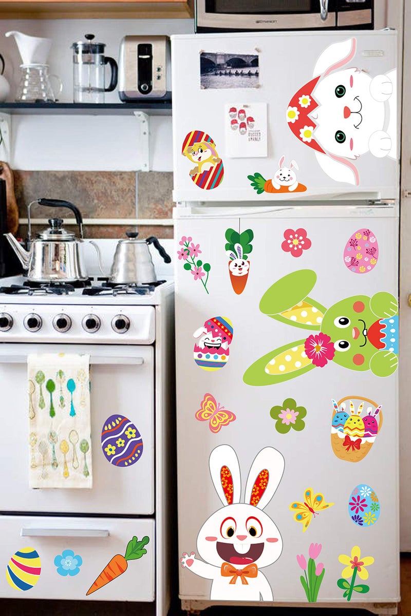 jollylife 361PCS Easter Bunny Window Cling Decorations - Egg Hunt Games Decals Home Party Ornaments - Image 3