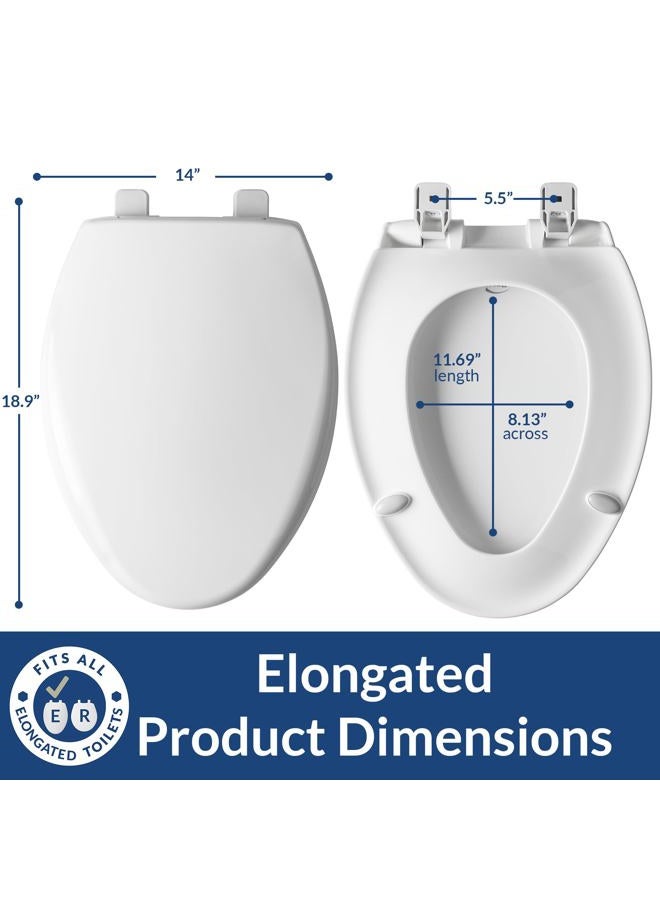 MAYFAIR 18100SL 000 Collins Slow Close Plastic Toilet Seat that will Never Loosen, with Super Grip Bumpers, ELONGATED, Long Lasting Solid Plastic, White - Image 3