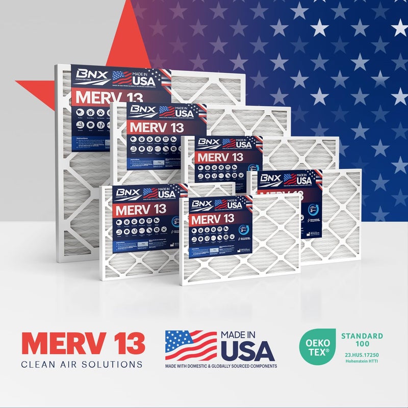 BNX TruFilter 10x30x1 Air Filter MERV 13 (4-Pack) - MADE IN USA - Electrostatic Pleated Air Conditioner HVAC AC Furnace Filters for Allergies, Pollen, Mold, Bacteria, Smoke, Allergen, MPR 1900 FPR 10 - Image 3