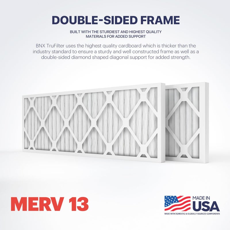 BNX TruFilter 10x30x1 Air Filter MERV 13 (4-Pack) - MADE IN USA - Electrostatic Pleated Air Conditioner HVAC AC Furnace Filters for Allergies, Pollen, Mold, Bacteria, Smoke, Allergen, MPR 1900 FPR 10 - Image 4