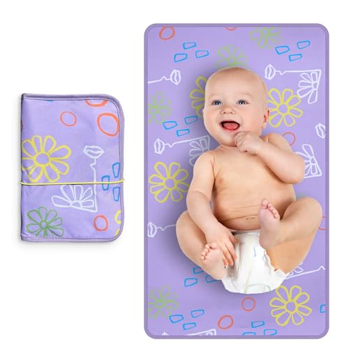 Freestyle Portable Diaper Changing Pad Foldable Waterproof Baby Changing Pad With Stylish Wet Wipes Pouch Travel Changing Pad For Newborn Quick Access Baby Changing Mat For Diaper Bag Essentials - Image 1