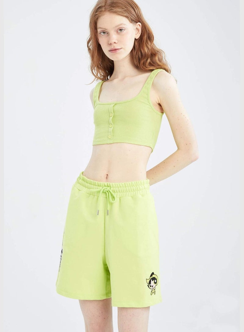 DeFacto Regular Fit Powerpuff Girls Licensed Sleeveless Crop T-Shirt - Image 3