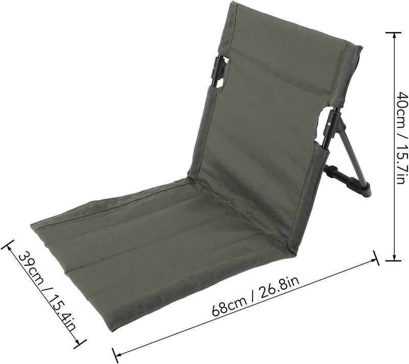 fannay Beach Lounger Chair, 600D Oxford Cloth Folding Beach Lounge Chair Compact Shoulder Strap with Back Support for Outdoor Activities (OD Green) - Image 3