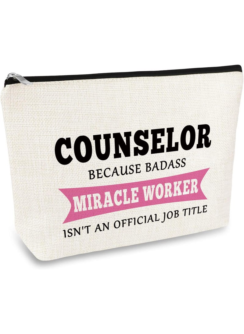 Mikela School Counselor Gift Counselor Cosmetic Bag Counselor Appreciation Gift for Women Makeup Bag Thank You Gift for School Counselor Graduation Christmas Teachers' Day Gift for Counselor Retirement Gift 