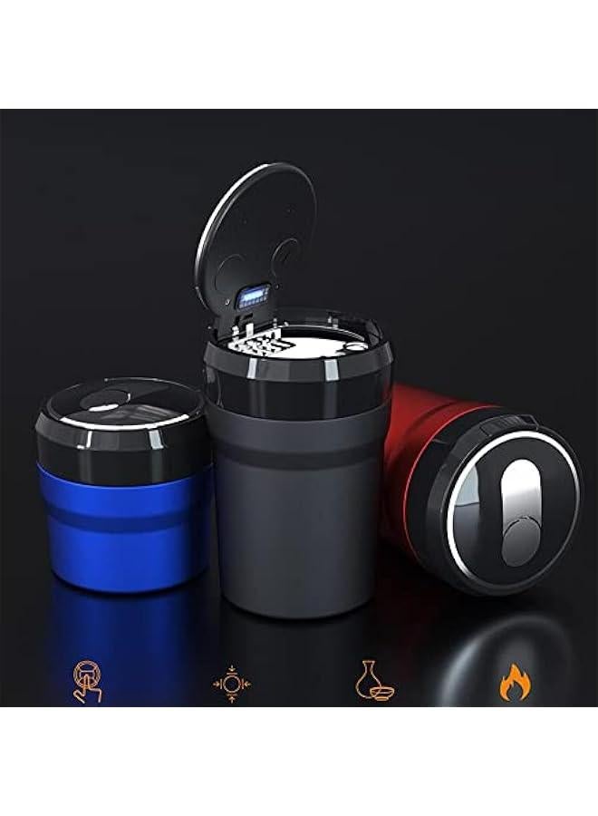 Portable Car Ashtray with Blue LED Light and Detachable Mini Trash Can for Car Home Office Travel - Image 2