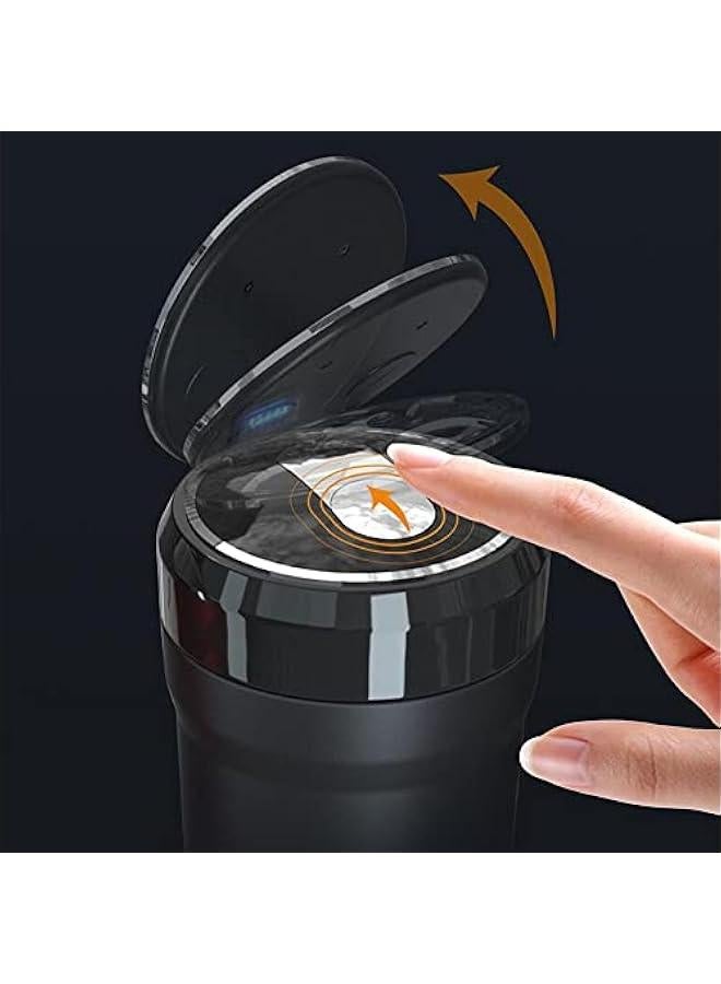 Portable Car Ashtray with Blue LED Light and Detachable Mini Trash Can for Car Home Office Travel - Image 3