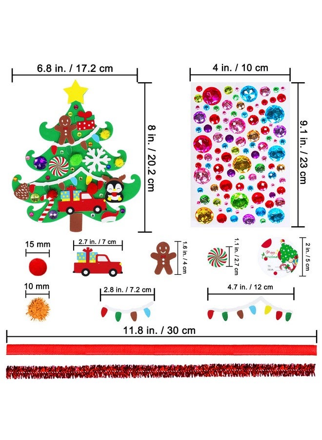 Winlyn 24 Sets Christmas Tree Ornaments Decorations Art Sets DIY Christmas Craft Kits Pine Tree Snowman Snowflake Penguin Foam Stickers Arts and Crafts for Kids Party Favors Home Classroom Activities - Image 3