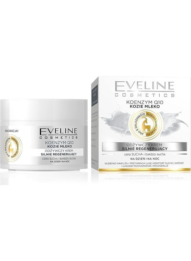Eveline Cosmetics Intensely Regenerating And Nourishing Day And Night Cream, Infused With Goat Milk And Coenzyme Q10 50ml - Image 2