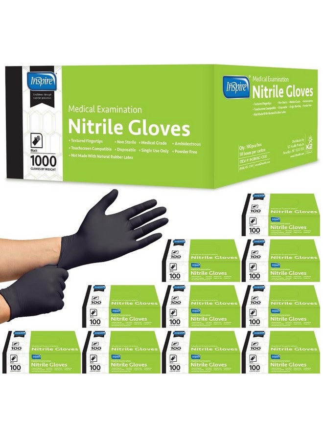 Inspire Inspire Black Nitrile Gloves | THE ORIGINAL Quality Black Disposable Glove Latex Free | 4.5 Medical Cooking Cleaning Mechanic Case of 1000 size M  - Image 1