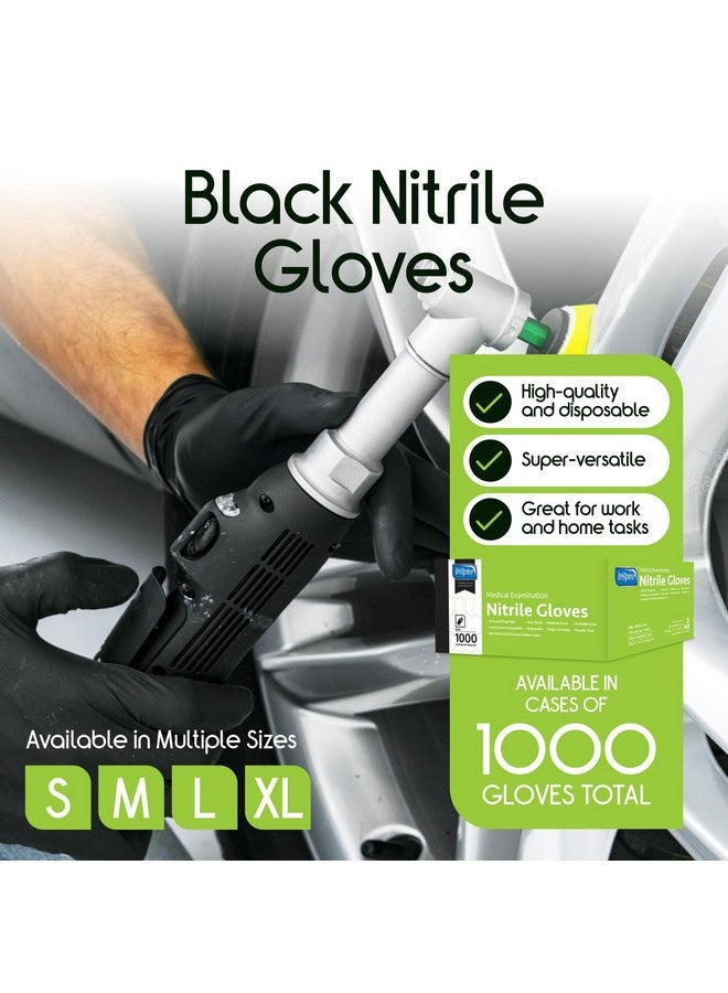 Inspire Inspire Black Nitrile Gloves | THE ORIGINAL Quality Black Disposable Glove Latex Free | 4.5 Medical Cooking Cleaning Mechanic Case of 1000 size M  - Image 2