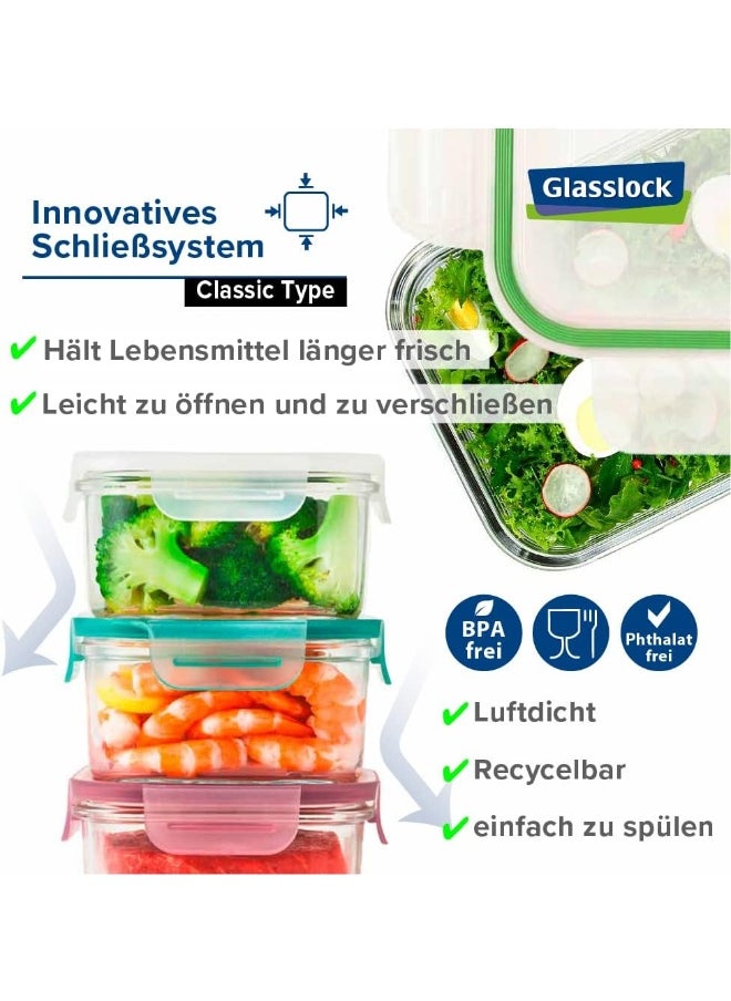 Glasslock - Glasslock Rp522 Square Oven Safe Food Glass Containers, 900-Ml - Image 1