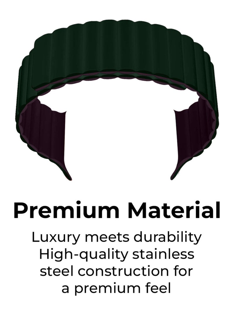 جلاسولوجي Smart Watch Band Magnetic Silicone 46 mm Green – Compatible with apple watch 42mm/44mm (Series 1–10) Stylish, Durable, and Secure Replacement Strap - Image 4