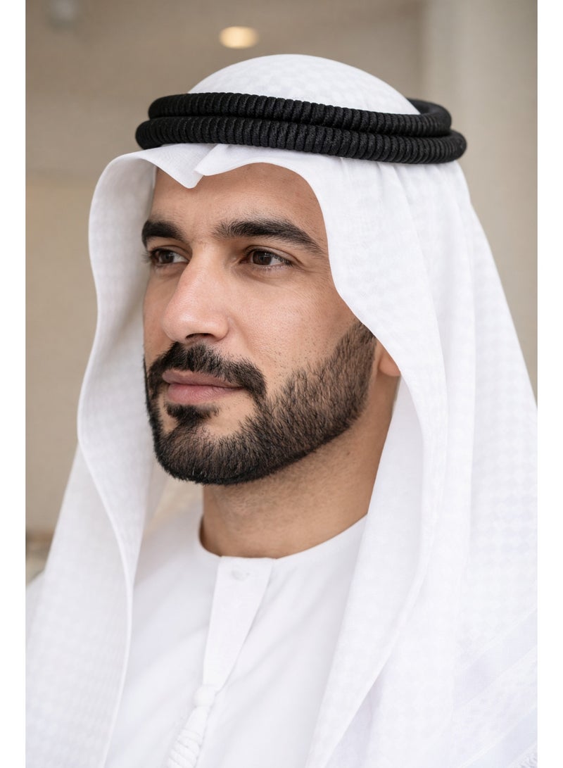 Toby Men’s Traditional Black Wool Agal – Handmade Stitched Design – Lightweight Headband for Shemagh & Ghutra – Classic Gulf Style - Image 3