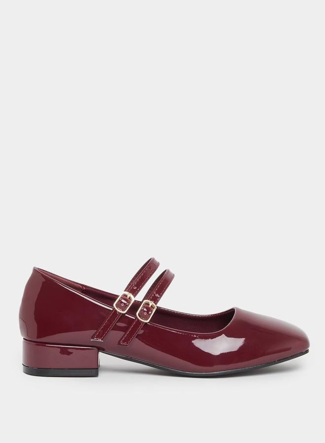 Styli Styli Plain Square Toe Buckle Strap Shoes  - Image 1
