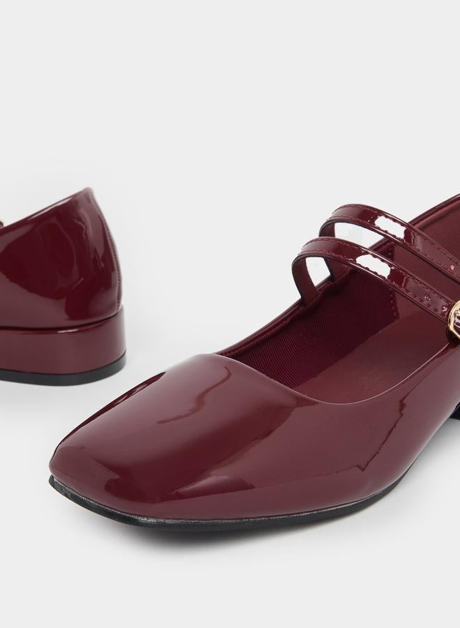 Styli Styli Plain Square Toe Buckle Strap Shoes  - Image 3