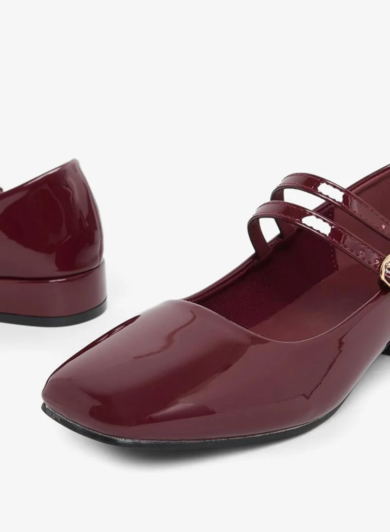 Styli  Plain Square Toe Buckle Strap Shoes for Women | Best Price UAE