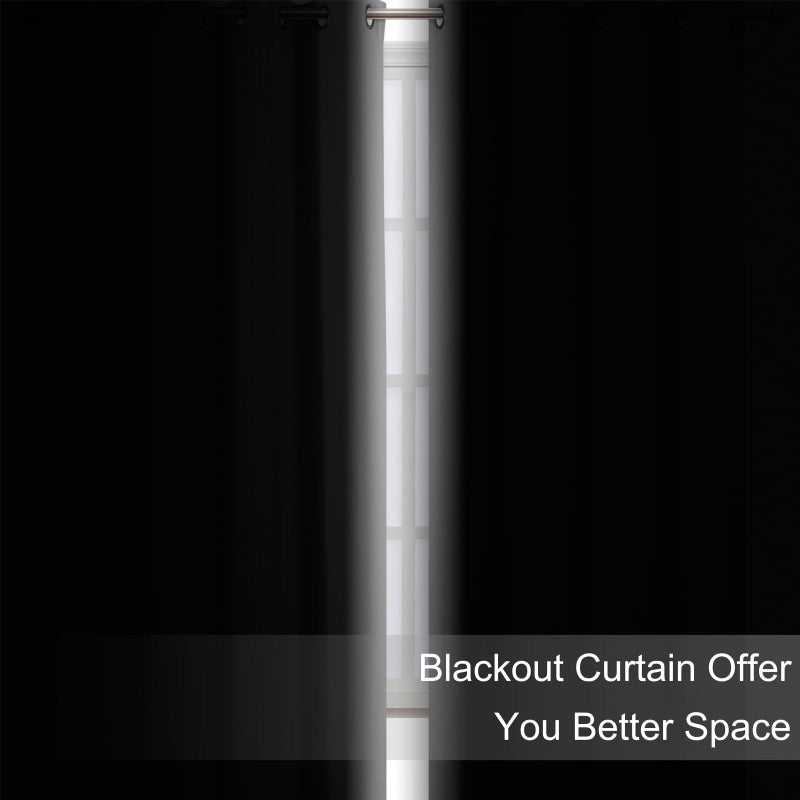 LEMOMO Blackout Curtains 52 x 90 Inch Long Light Grey Curtains Set of 2 Panels Room Darkening Curtains for Bedroom and Living Room - Image 3