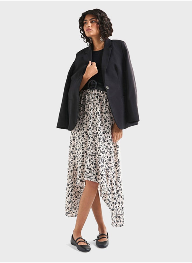 FAV - Floral Print Crew Neck Dress - Image 1