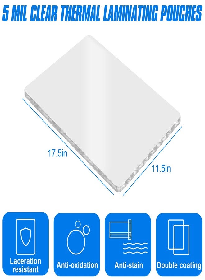 HERKKA 100 Pack Laminating Sheets, Hold 11 x 17 Inch Sheet, 5 Mil Clear Thermal Laminating Pouches 11.5 x 17.5 Inch Lamination Sheet Paper for Laminator, Round Corner - Image 2