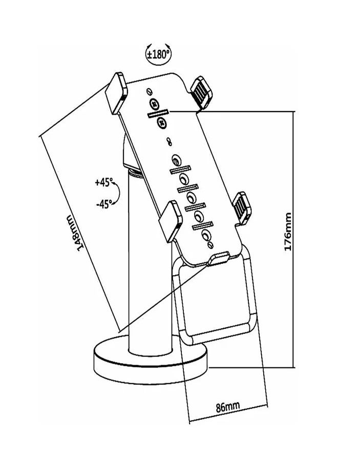 Skill Tech SH 005PS Swivel & Tilt Credit Card Terminal Stand for VeriFone® VX 810, Panel Size 148x86x27mm  - Image 3