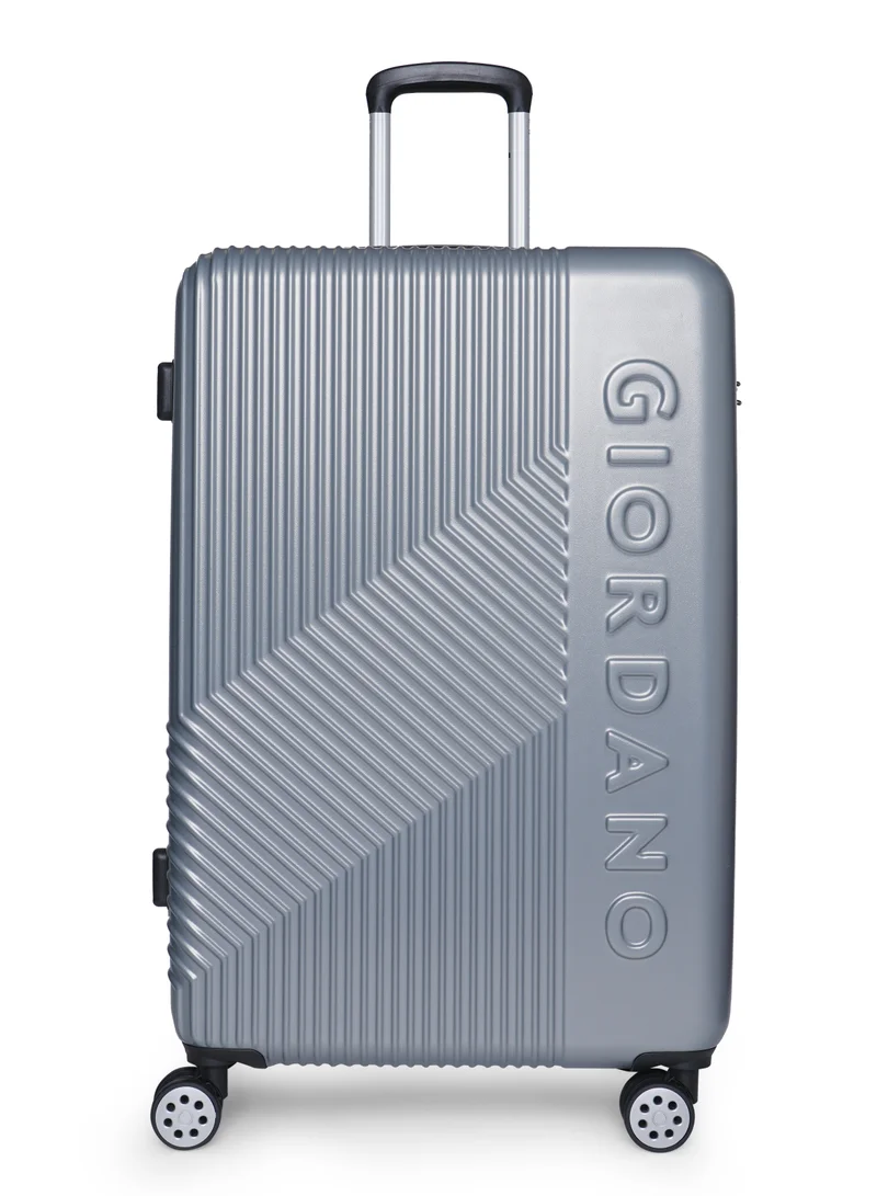 GIORDANO GIORDANO Logo Series Upgraded Luggage Set Silver, 3 Piece ABS Hard Shell Lightweight Durable 4 Double Wheels Suitcase Trolley Bag With Secure 3 Digits Number Lock. (20/24/28 INCH )