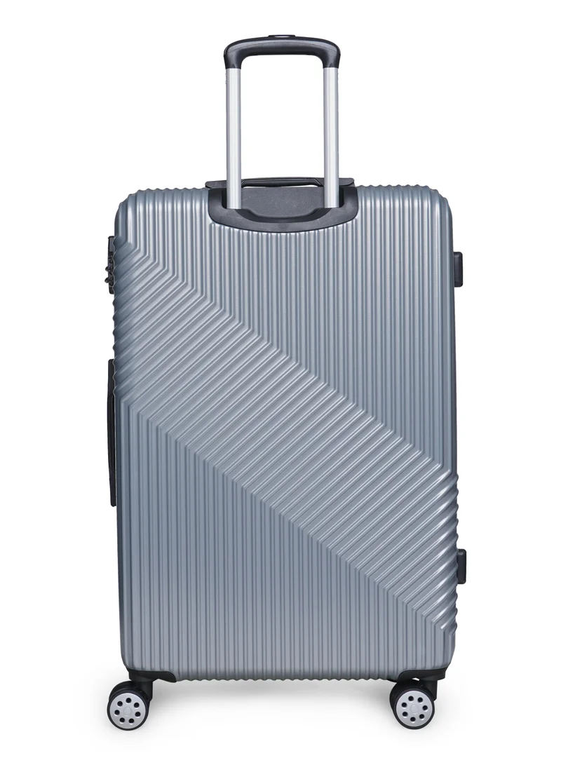 GIORDANO GIORDANO Logo Series Upgraded Luggage Set Silver, 3 Piece ABS Hard Shell Lightweight Durable 4 Double Wheels Suitcase Trolley Bag With Secure 3 Digits Number Lock. (20/24/28 INCH )