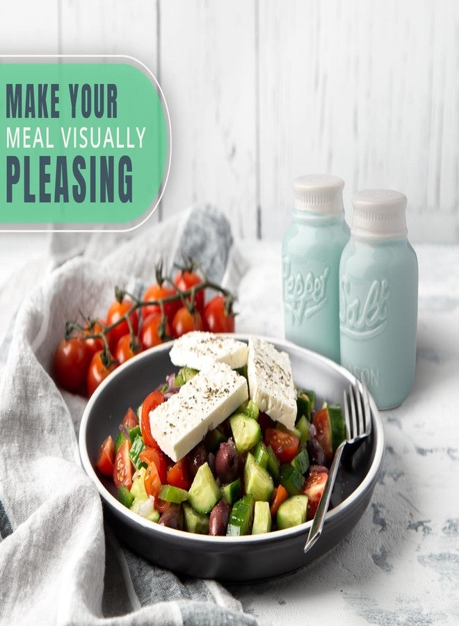 كومفيفي طقم هزازات ملح وفلفل من كومفيفي، مصنوع من السيراميك الأزرق الفاتح، بتصميم ريفي أنيق. - Image 5