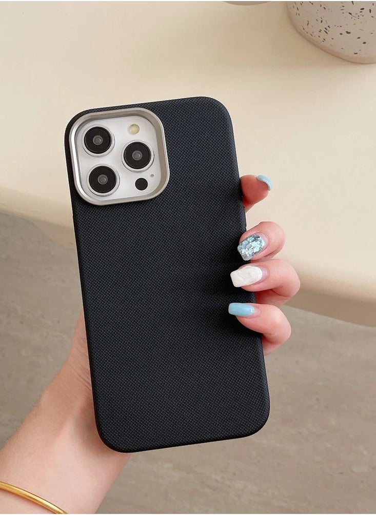 ICARLUS - Luxury Metal Lens Frame Case for iPhone 15 Pro Max Magsafe Wireless Charger Magnetic Shockproof Cover Black - Image 1
