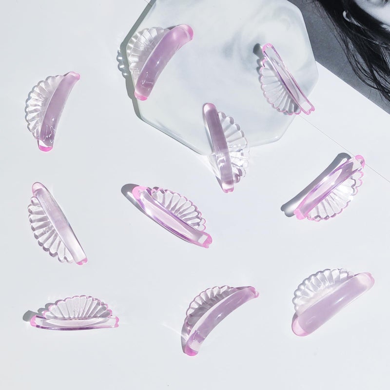 PERMANIA Lash Lift Rods, Self-Adhesive Super Soft 10 Pcs Shell Pink Lash Lift Pads Extreme Eyelash Curler Glueless - Image 1