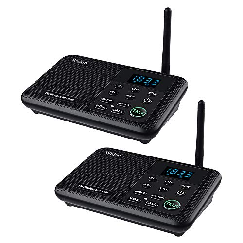 Wuloo Intercoms Wireless for Home 1 Mile Range 22 Channel 100 Digital Code Display Screen, Wireless Intercom System for Home House Business Office, Room to Room Intercom Communication(2Stations,Black) - Image 1