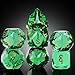 DNDND 7Piece Glass Dungeons and Dragons Dice Multifaceted Green RPG Dice Set for DND Tabletop Gaming Collectors Premium Gift Box Durable Design Green - Image 2