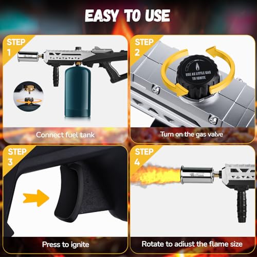 ARTFLAMM Powerful Grill Torch Gun | Propane Torch Gun, Adjustable Flamethrower | Blowtorch for BBQ, Camping, Charcoal Lighter & Fire Starter - Image 4