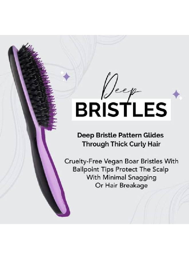 Curl Keeper Styling Brush For All Curly Hair Types (Purple)  - Image 5