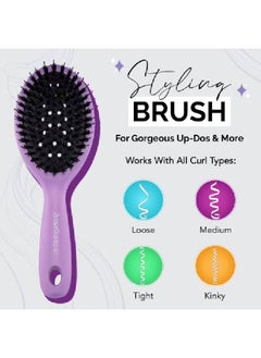 Curl Keeper Styling Brush For All Curly Hair Types (Purple)  - Image 4
