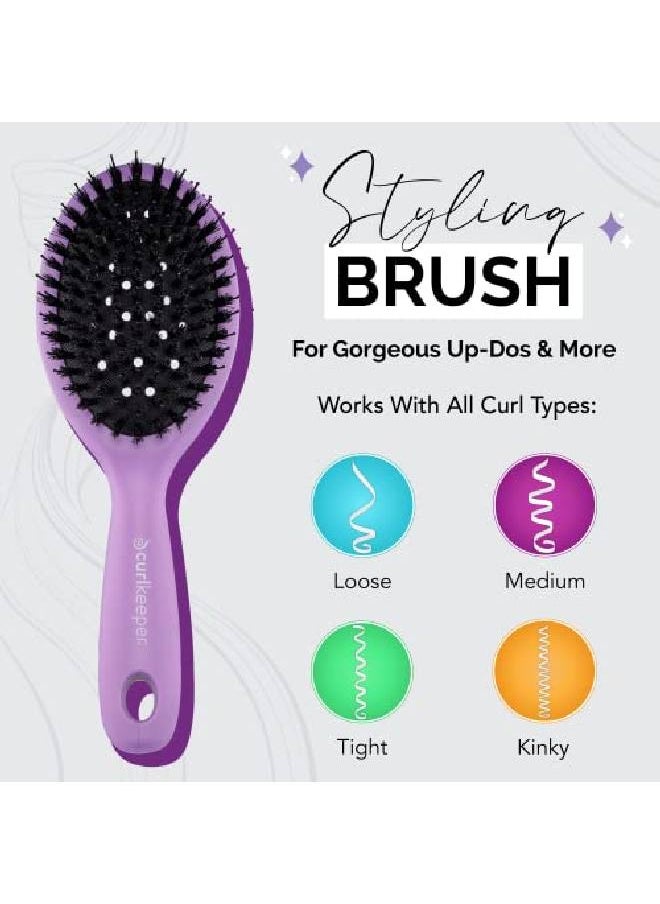 Curl Keeper Styling Brush For All Curly Hair Types (Purple)  - Image 4