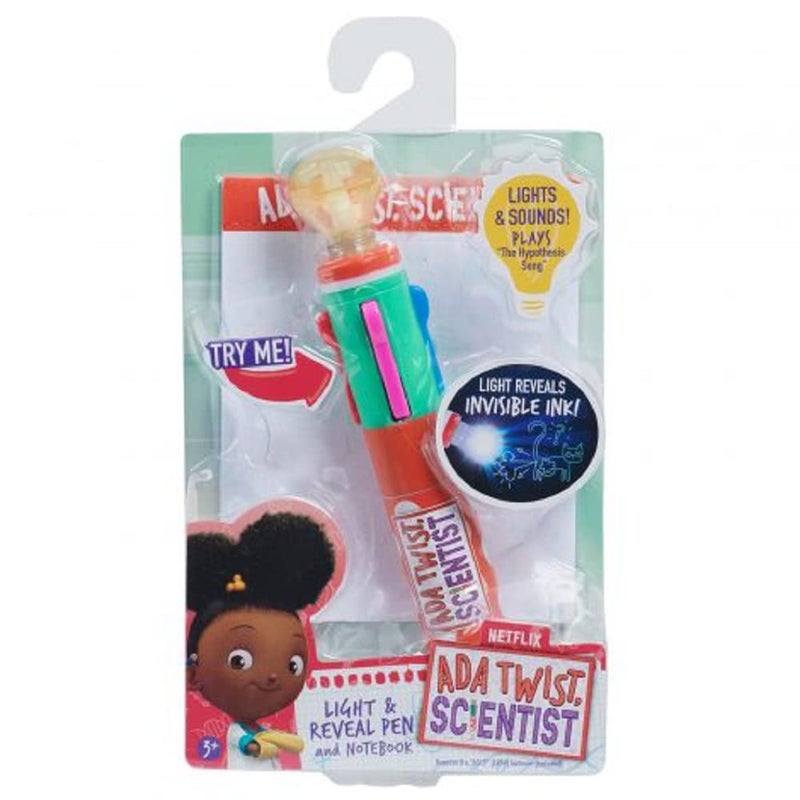 Just Play Ada Twist, Scientist Light and Reveal Pen with Invisible Ink, Lights Up and Plays The The Hypothesis Song, Accessory for Scientist Dress-Up Set, Kids Toys for Ages 3 Up by Just Play