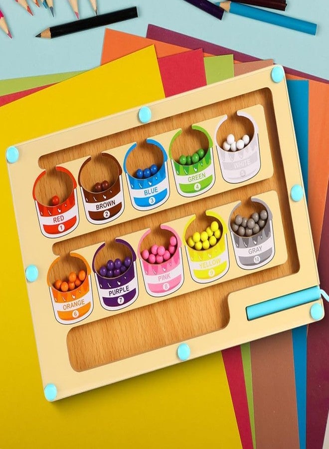 Space Enterprises Magnetic Color & Number Maze - Magnet Game Wooden Color Matching Learning Counting Puzzle Board - Fine Motor Skills Toys Number Maze Puzzle, Montessori Toys for 3+ Year Old - Image 5