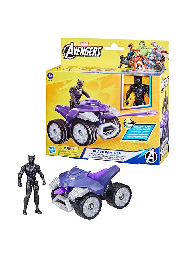 AVENGERS Marvel Avengers Epic Hero Series Black Panther Claw Strike ATV, Toy Car Playset with Action Figure and Accessories, Super Hero Toys for Kids 4 and Up  - Image 1
