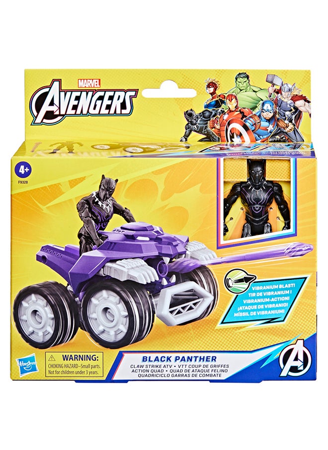 AVENGERS Marvel Avengers Epic Hero Series Black Panther Claw Strike ATV, Toy Car Playset with Action Figure and Accessories, Super Hero Toys for Kids 4 and Up  - Image 2