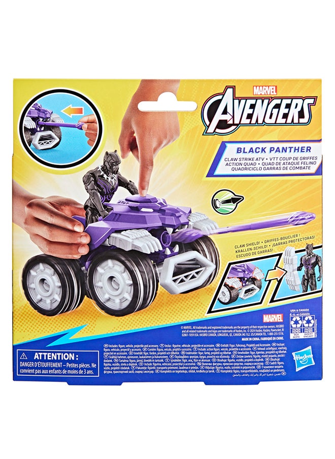 AVENGERS Marvel Avengers Epic Hero Series Black Panther Claw Strike ATV, Toy Car Playset with Action Figure and Accessories, Super Hero Toys for Kids 4 and Up  - Image 3