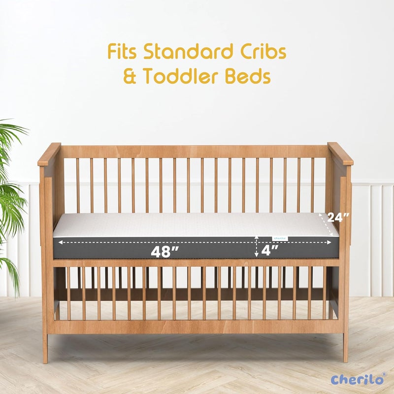 Cherilo Cherilo Memory Foam Baby Mattress for 0 to 2 Years Mattress for Baby Crib Cot Bassinet Waterproof Breathable Fabric 1 Year Warranty 48 x 24 x 4 Pack of 1 - Image 3