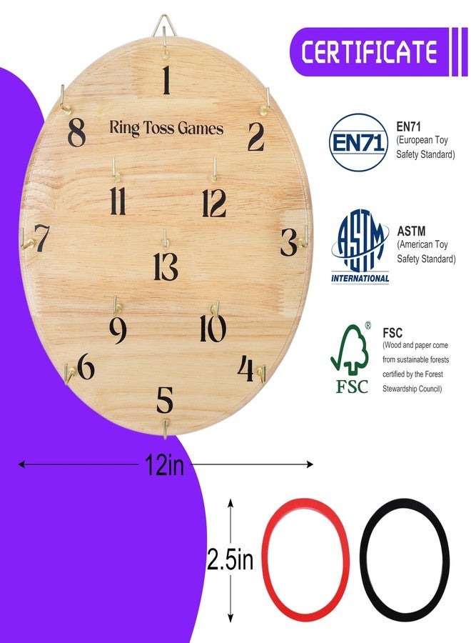 Offelec Wooden Wall Hanging Ring Toss Game for Adults & Kids - Indoor & Outdoor Games for Family and Friends, Home, Beach, Party, Camping and Yard Games, Gifts for Men and Women - Image 4