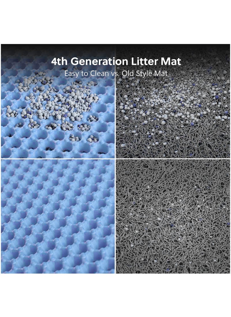 MileMelo Double Layer Design Waterproof Washable  Cat Litter Mat,Litter Trapping Mat for Cat Sand Litter Box Honeycomb Pet Bed Blue 30*45cm  - Image 5