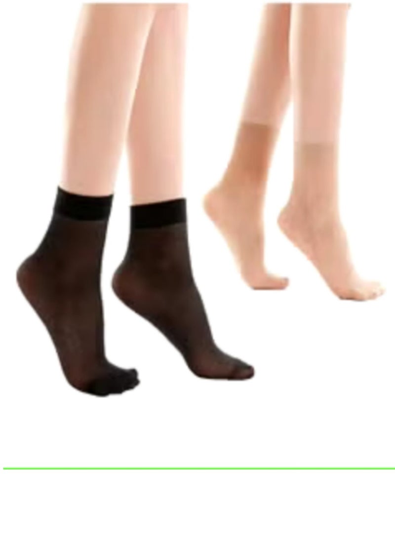 bundle of two transparent ankle high nylon voile socks  - Image 1