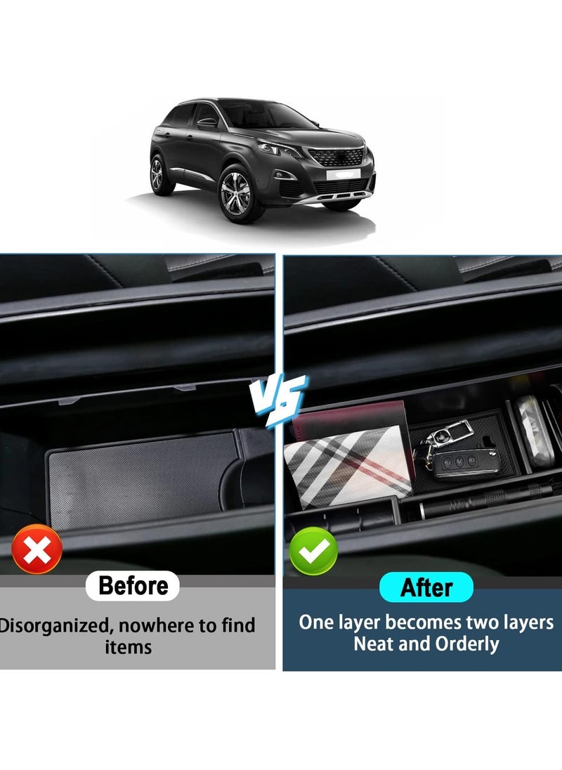 spa luxetique - Compatible with Peugeot 3008 5008 GT SUV 2017-2023 Centre Console Storage Box - Image 1