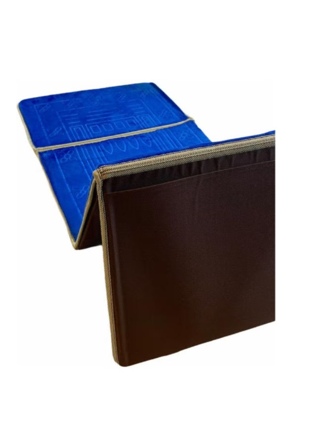 Foldable prayer mat and backrest, blue, 109 x 52 cm - Image 4