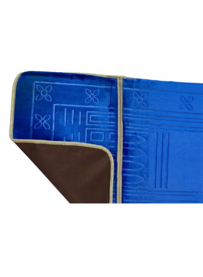 Foldable prayer mat and backrest, blue, 109 x 52 cm - Image 5